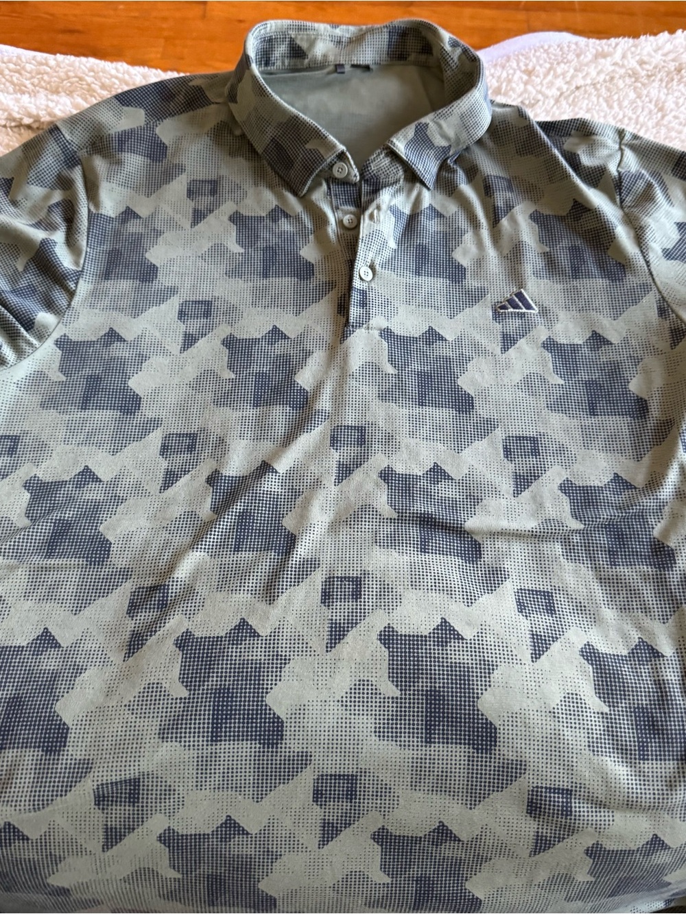 Adidas Men’s Olive Green Camo Polo Shirt